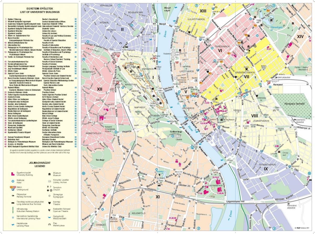 Plan de la ville de Budapest