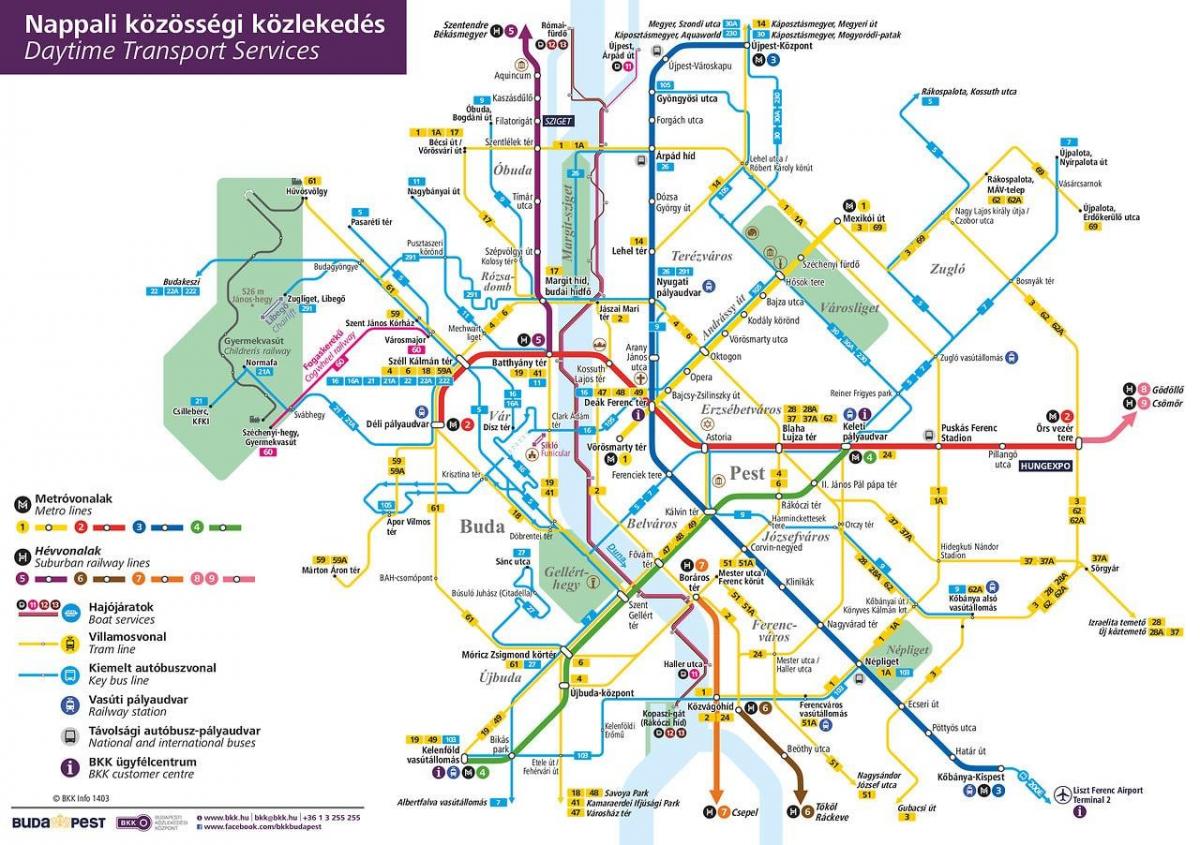 Plan des stations bus de Budapest