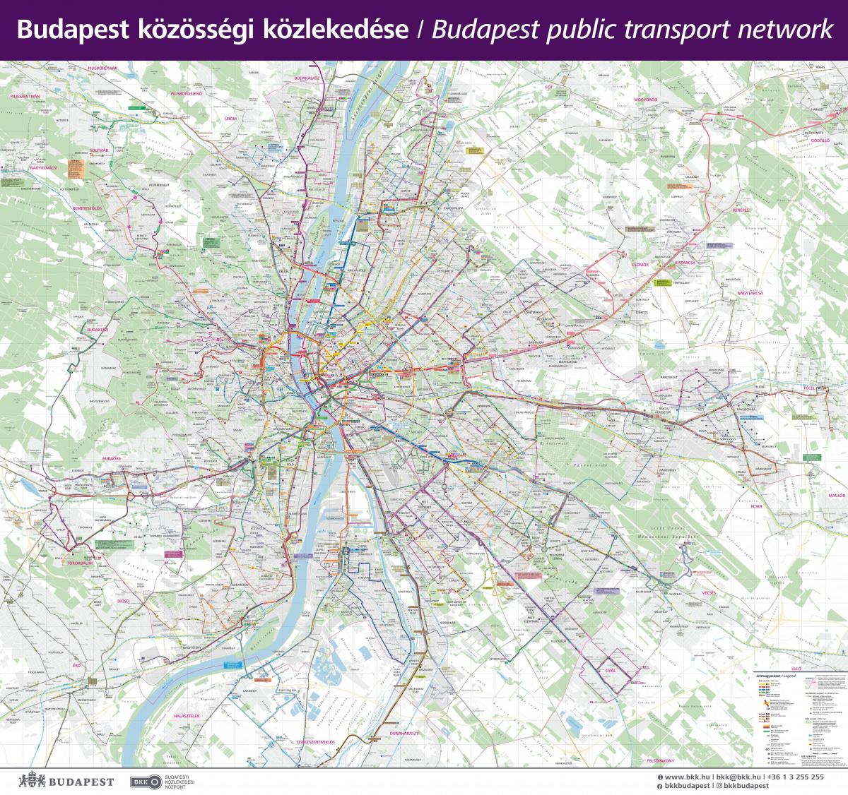 Plan des transports publics de Budapest
