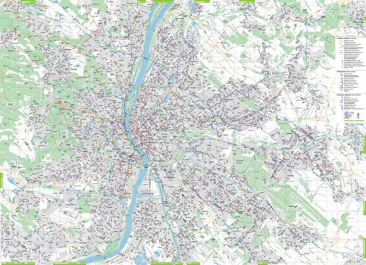 Plan des pistes cyclables de Budapest